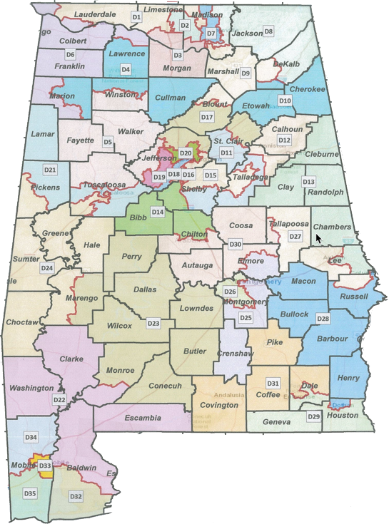 Senate district map.
